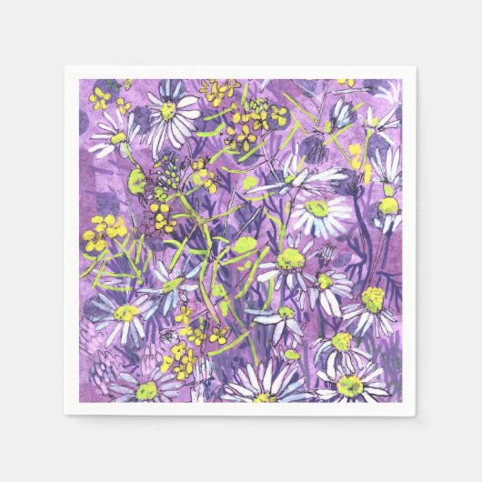 Daisy Flowers Polka Dot Zomer Bloemen Bloemen Bloe Servet (Voorkant)