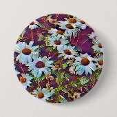 DAISY FLOWERS RONDE BUTTON 7,6 CM (Voorkant)