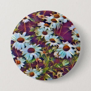 DAISY FLOWERS RONDE BUTTON 7,6 CM