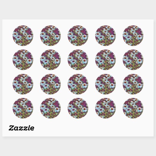 DAISY FLOWERS RONDE STICKER (Vel)