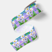 Daisy Flowers Satin Ribbon Spring Gift Satijnen Lint (Achterkant)