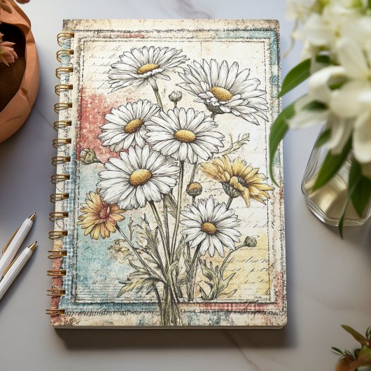 Daisy Flowers Schattige Patroon Notitieboek