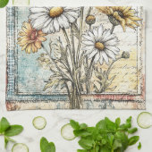 Daisy Flowers Schattige Patroon Theedoek (Gevouwen)