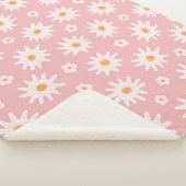 Daisy flowers seamless pattern. Floral backgrounda Sherpa Deken (3/4)