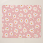 Daisy flowers seamless pattern. Floral backgrounda Sherpa Deken (Voorkant (horizontaal))