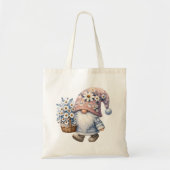Daisy Flowers Springtime Gnome Gift Her Tote Bag (Voorkant)