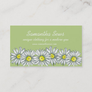 Daisy Flowers Tekening Celery Green Visitekaartje