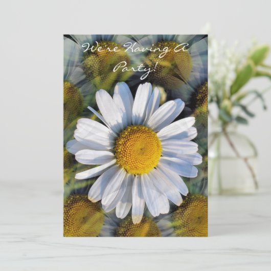 DAISY FLOWERS-uitnodiging (Staand voorkant)