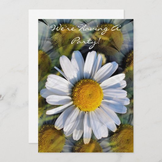 DAISY FLOWERS-uitnodiging (Voorkant / Achterkant)