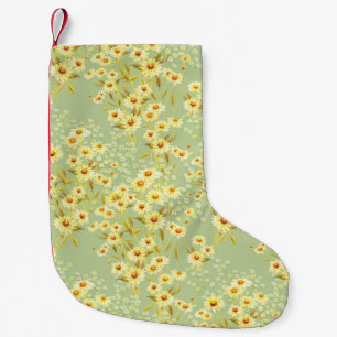 Daisy Flowers: Waterverf donker naadloos. Kleine Kerstsok