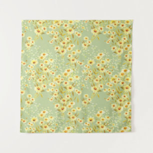 Daisy Flowers: Waterverf donker naadloos. Wandkleed