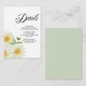Daisy Flowers Wedding Enclosure Kaart (Voorkant / Achterkant)