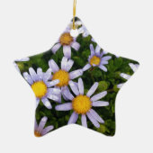 Daisy Flowers, White Yellow Flower, Natuur Daisies Keramisch Ornament (Voorkant)