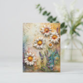 Daisy Flowers Wildflower Floral Natuur Art Briefkaart (Staand voorkant)