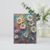 Daisy Flowers  Wildflower Floral Natuur Art Briefkaart (Staand voorkant)