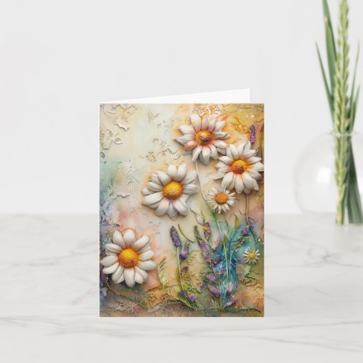 Daisy Flowers Wildflower Floral Natuur Art Kaart (Voorkant)