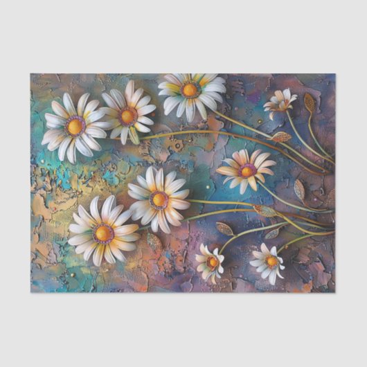 Daisy Flowers  Wildflower Floral Natuur Art Tissuepapier (Voorkant)