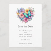 Daisy Flowers with a Beautiful Butterfly Aankondigingskaart (Voorkant)