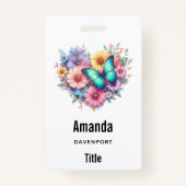 Daisy Flowers with a Beautiful Butterfly Badge (Achterkant)