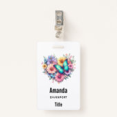 Daisy Flowers with a Beautiful Butterfly Badge (Voorkant met clip)