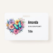 Daisy Flowers with a Beautiful Butterfly Badge (Achterkant)