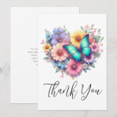 Daisy Flowers with a Beautiful Butterfly Bedankkaart (Voorkant / Achterkant)