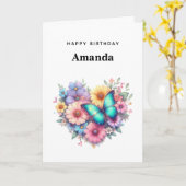 Daisy Flowers with a Beautiful Butterfly Birthday Kaart (Gele Bloem)