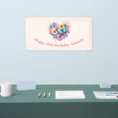 Daisy Flowers with a Beautiful Butterfly Birthday Spandoek (Beurs)