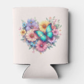 Daisy Flowers with a Beautiful Butterfly Blikjeskoeler (Achterkant)