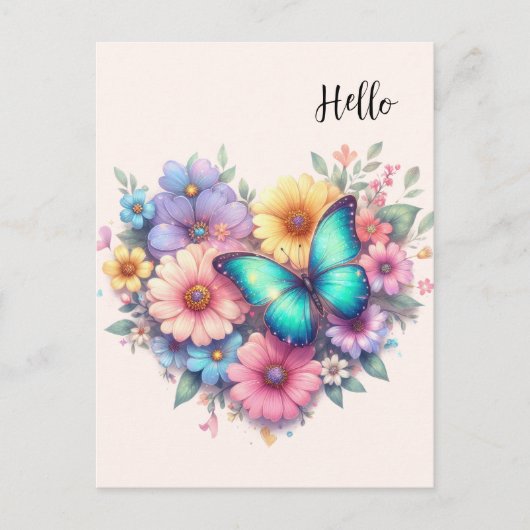 Daisy Flowers with a Beautiful Butterfly Briefkaart (Voorkant)