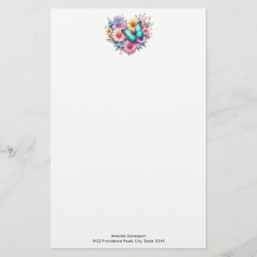 Daisy Flowers with a Beautiful Butterfly Briefpapier (Voorkant)