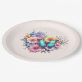 Daisy Flowers with a Beautiful Butterfly Papieren Bordje (Gekanteld)