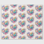 Daisy Flowers with a Beautiful Butterfly Pattern Cadeaupapier (Vlak)