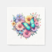 Daisy Flowers with a Beautiful Butterfly Servet (Voorkant)