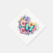 Daisy Flowers with a Beautiful Butterfly Servet (Hoek)