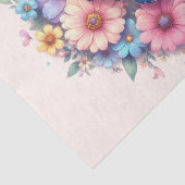 Daisy Flowers with a Beautiful Butterfly Tissuepapier (Detail)