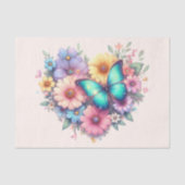 Daisy Flowers with a Beautiful Butterfly Tissuepapier (Voorkant)