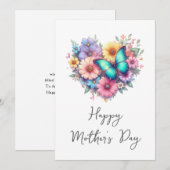 Daisy Flowers with a Blue Butterfly Mother's Day Feestdagenkaart (Voorkant / Achterkant)