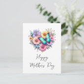 Daisy Flowers with a Blue Butterfly Mother's Day Feestdagenkaart (Staand voorkant)