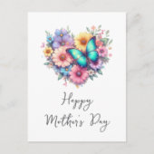 Daisy Flowers with a Blue Butterfly Mother's Day Feestdagenkaart (Voorkant)