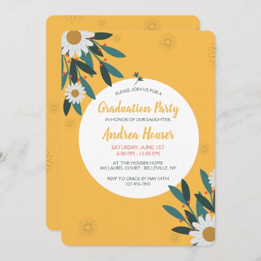 Daisy Focus Uitnodiging (Voorkant / Achterkant)