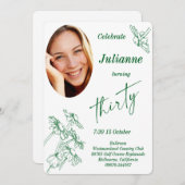 Daisy Foto Dertigste Verjaardagsfeest Kaart (Voorkant / Achterkant)