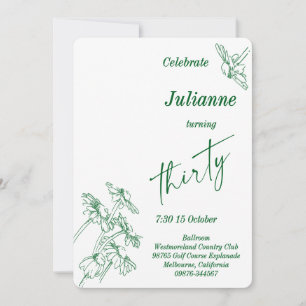 Daisy Foto Dertigste Verjaardagsfeest Kaart