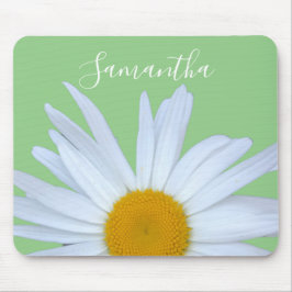 Daisy Foto Groen Elegant Wit Script Muismat