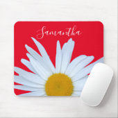 Daisy Foto Rood Elegant Wit Script Muismat (Met muis)