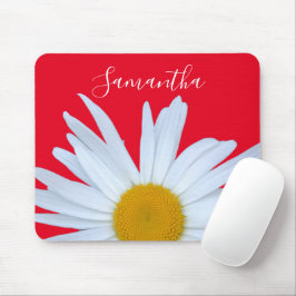 Daisy Foto Rood Elegant Wit Script Muismat