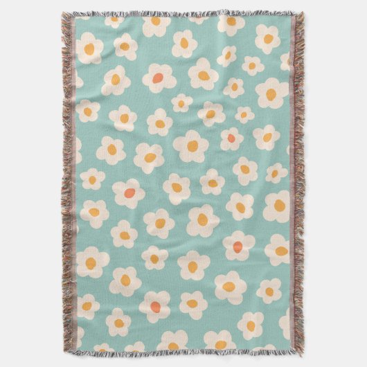 Daisy Fringe Throw Blanket Deken (Voorkant Verticaal)