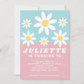 Daisy Fun verjaardagsfeestuitnodiging Kaart (Voorkant)