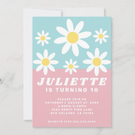 Daisy Fun verjaardagsfeestuitnodiging Kaart