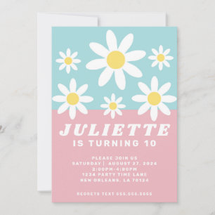Daisy Fun verjaardagsfeestuitnodiging Kaart